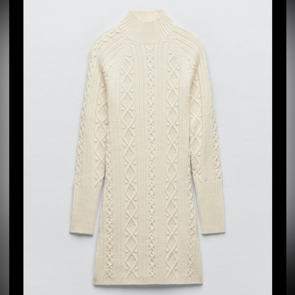 NWT Zara Cable Knit Dress - Picture 13 of 14